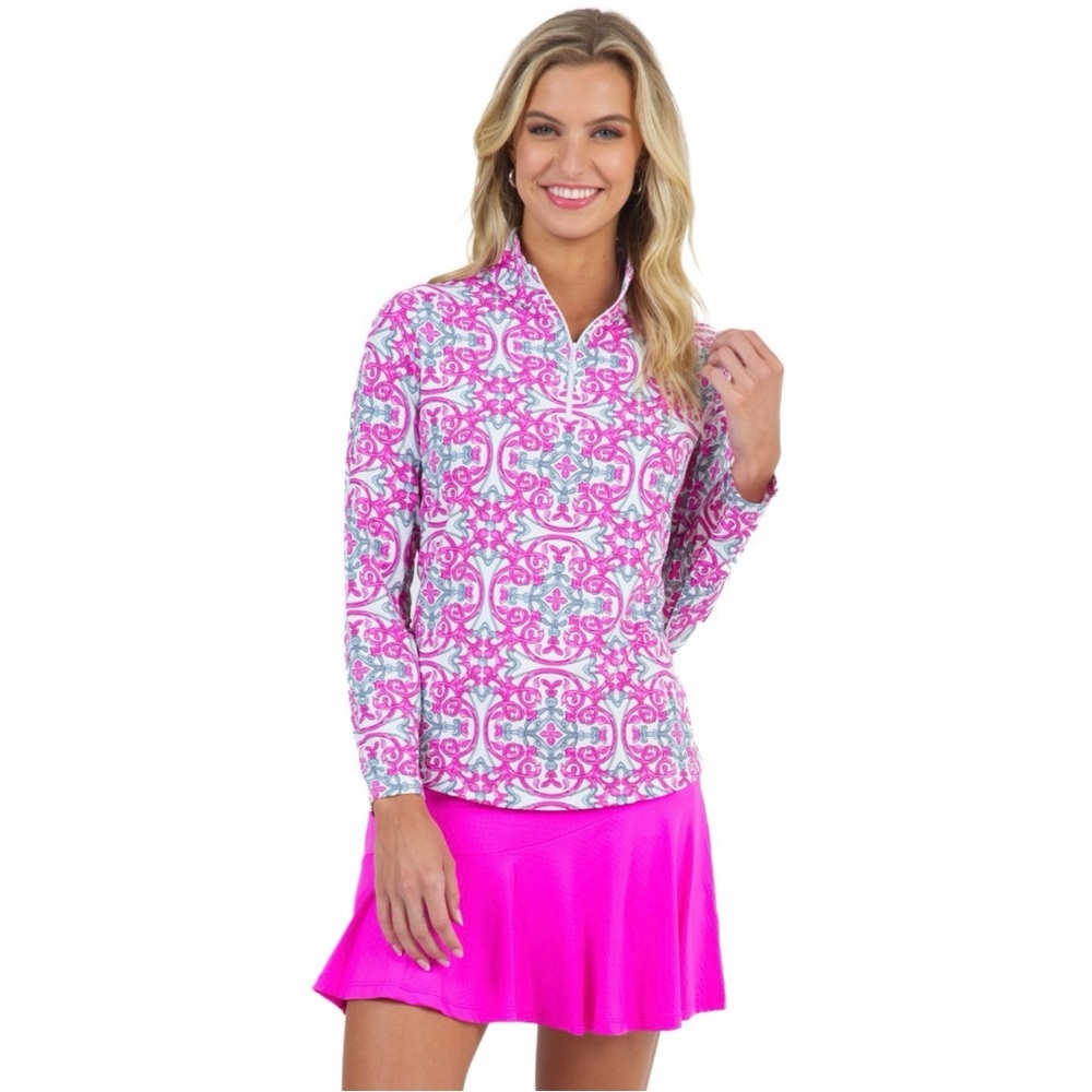 Ibkul Long Sleeve Mock Neck Shirt SPF 50 Sun Shirt